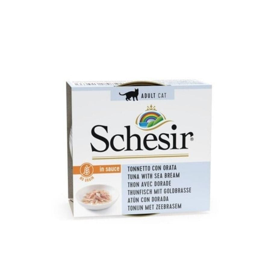 Schesir Sos İçinde Ton Balıklı Ve Çipuralı Yetişkin Kedi Konservesi 70 GR | SRC: Barcode: 8005852615633
